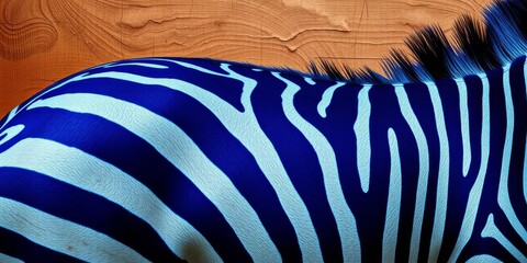 Cool blue zebra stripes on a textured zoo-themed background , textile, illustration