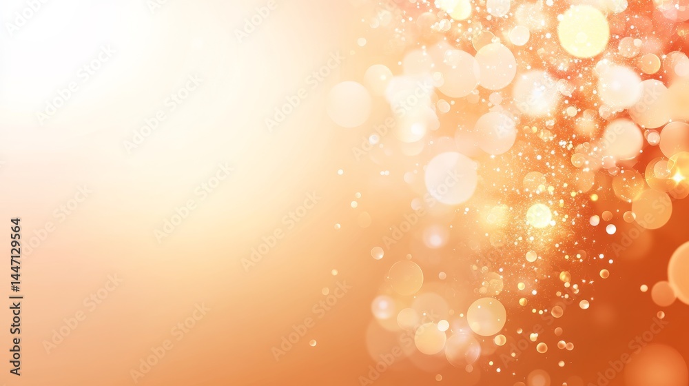 Poster a glowing backdrop features a smooth gradient from light gold to dark amber, with blurred sparkles e