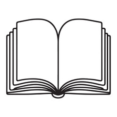 Open Book Silhouette Continuous Line Drawing Style Vector Graphic Art
