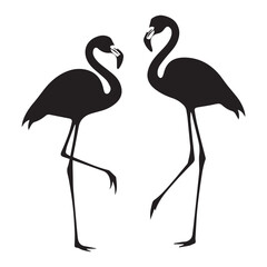 flamingo silhouette black vector