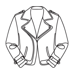 Classic Biker Jacket Silhouette Illustration Vector Outline for Style