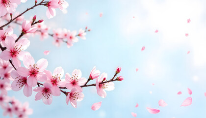 Fototapeta premium Watercolor Cherry Blossom Branches