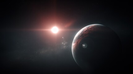 Obraz premium Distant planet orbiting a star