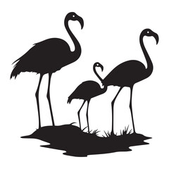 flamingo silhouette black vector