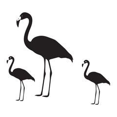 flamingo silhouette black vector