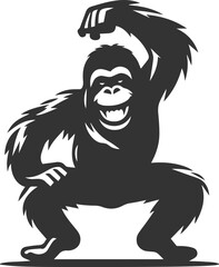 orangutan vector black