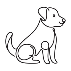 Minimalist Dog Line Art Illustration for Pet Lovers Designs