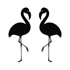 flamingo silhouette black vector