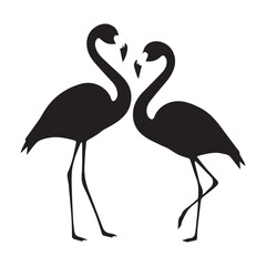 flamingo silhouette black vector