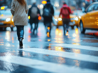 Fototapeta premium A visual representation highlighting traffic safety measures for pedestrians and drivers