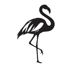 flamingo silhouette black vector