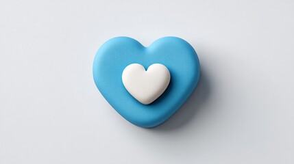Obraz premium Blue and white hearts nestled together