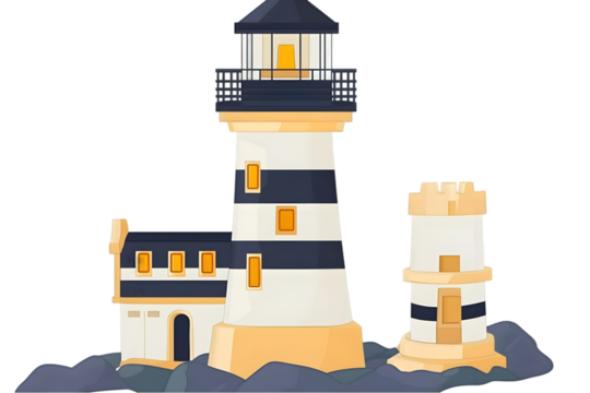 Lighthouse Illustration Isolated Background