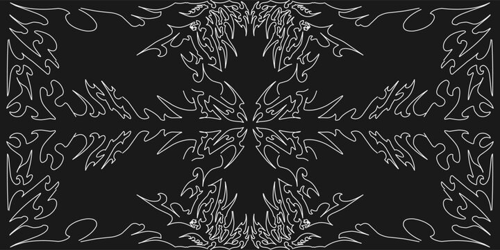 Gothic cyber sigilism pattern ornament vector image
