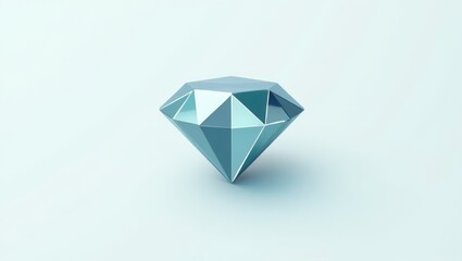 Lab Grown Diamonds. Natural Beauty Abounds. Isolated 2D Isometric Illustration. Radiant lab-grown diamond shines against pristine white background, embodying natural beauty and untouched elegance.