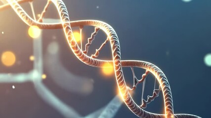 Glowing helix of dna with futuristic digital elements in motion - Powered by Adobe