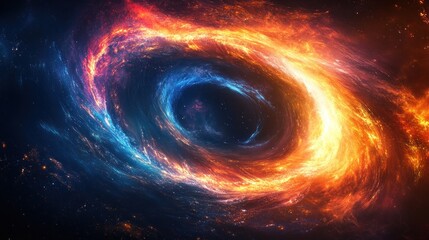 Cosmic Inferno: A fiery swirl of celestial energy