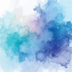 Cool-Toned Abstract Watercolor Splashes