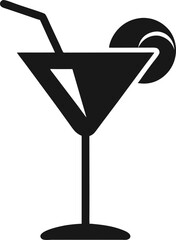 Cocktail Glass With Vodka Martini And Lemon Or Orange Garnish