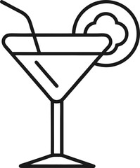 Cocktail Glass With Vodka Martini And Lemon Or Orange Garnish