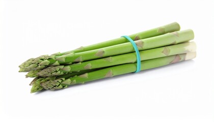 Fresh Asparagus Spears with Clipping Path on White