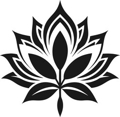 Flower icon set, black Flower isolated on white, vector illustration