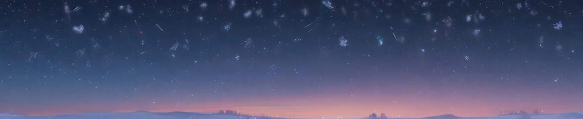Delicate snowflakes drift on a serene, expansive winter sky , winter sky, winter wonderland, gentle