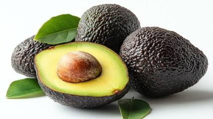 Fresh Avocados with Leaves: A Delicious and Healthy Treat