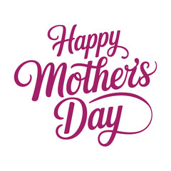 Happy mother's day typography design on white background for greeting card or festive banner.