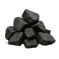 Pile of dark, rough coal lumps, a natural mineral resource providing essential heat and industrial energy.