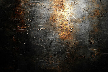 Obraz premium detailed black background texture with scratches and metallic elements