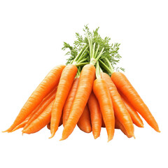 Fresh carrots piled high in studio setting with vibrant colors and intricate details, pile fresh carrots isolated, carrot macro studio photo Transparent background