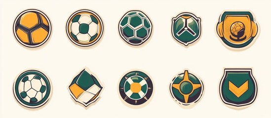 Collection of diverse stylized soccer emblems and football badge designs