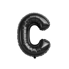 Black Letter C Balloon Image HighResolution Photo isolated on transparent background