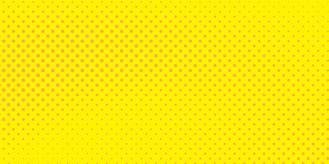 Halftone dotted print. Yellow pattern. Pop art comic background. Geometric duotone banner. Cartoon vintage print. Anime gradient design. Monochrome superhero backdrop. Vector