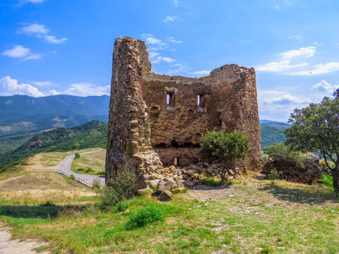 Jvari Monastery, Georgian Orthodox monastery of the 6th century on the mountain hill. Jvari. Georgia.