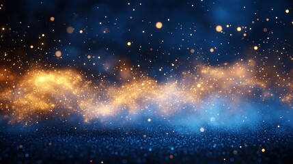 Obraz premium Nighttime, glowing particles, smoke effect