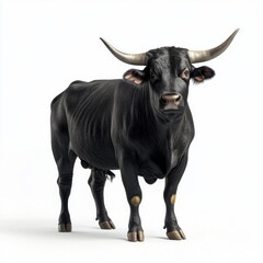 Black Bull Studio Portrait Against White Background