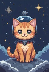 pixelated art of different kind of cat