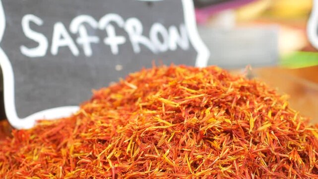 Exploring the rich hues and aromas of saffron at a market