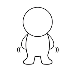 もじもじ、そわそわしている人物アイコン