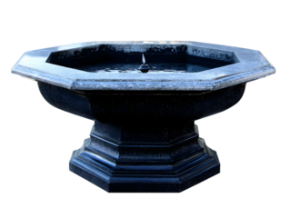 Octagonal Dark Gray Fountain Isolated Background Illustration