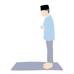 Muslim Boy Prayer Movement Illustration