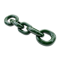 Obraz premium Dark Green Shiny Chain Links Interconnected Strength Connection