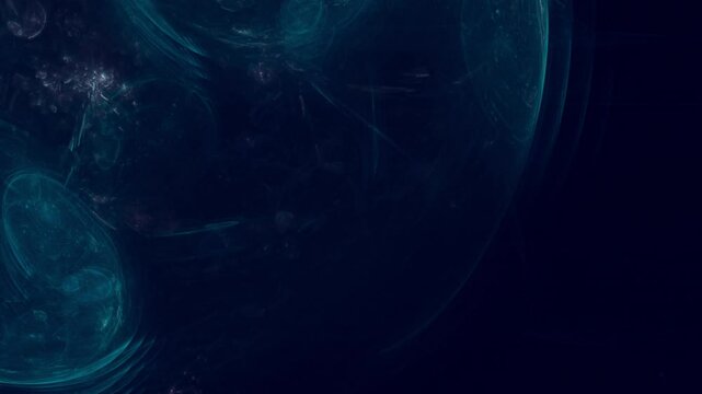 Plasma&auml;hnlicher blauer galaktischer Nebel &ndash; wissenschaftlicher Hintergrund in blasenf&ouml;rmiger Struktur, schwarz, Technologie, Wissenschaft, Forschung
