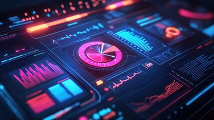 Obraz premium Futuristic data dashboard