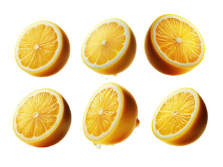 Citrus halves luminous and vibrant