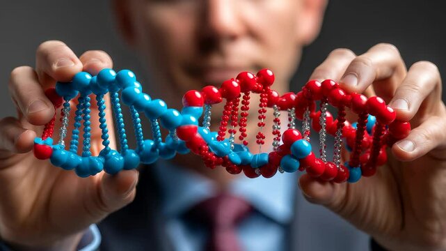 3D DNA Model Held by Professional