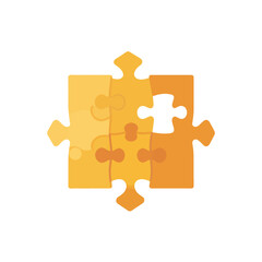 Fototapeta premium Puzzle Pieces Concept_Teamwork and Problem Solving_Creative Illustration of Interlocking Jigsaw Elements_Symbolizing Collaboration and Solutions_Vector Graphic Design