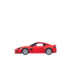 Fototapeta premium Red Sports Car Illustration_Sleek Coupe Design_Automotive Art_Vehicle Graphic_Modern Car Image_Transportation Icon_Speed and Style_Luxury Car Concept_Car Enthusiast Artwork_Dream Car Visual